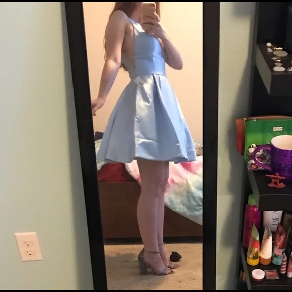 ✨SOLD✨ Blue Sherri Hill homecoming dress 52197 - Picture 4 of 8